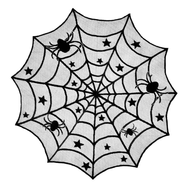 Halloween Tablecloths Spider Web Mantel Towel Bat Spider Table Flag Lampshade Table Decoration Halloween Home Decor Sets - Charlie Dolly