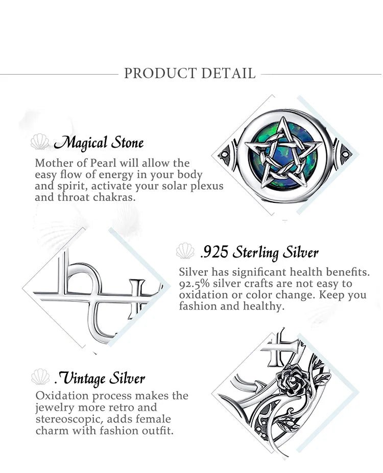 Eudora 925 Sterling Silver Lilith Moon Necklace for Women Man Opal Triple Moon Goddess Amulet Pendant Personality Jewelry Gift