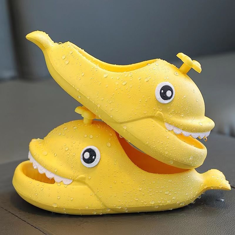 Creative Pink Shark Slippers Girls Boys Bubble Slides Shoes Kids Beach Shark Sandals Home Slipper Babi Indoor Shoes - Charlie Dolly