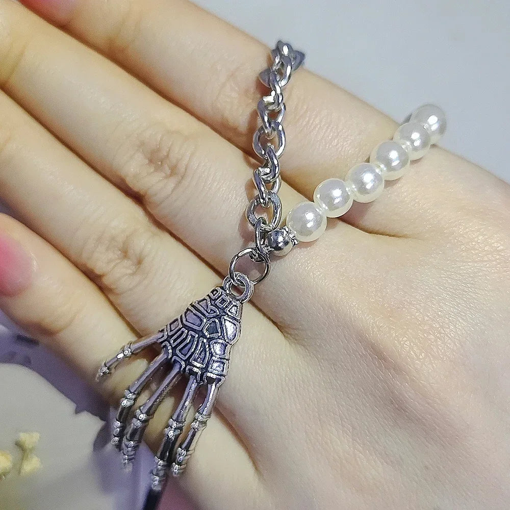 Moonso Punk Pearl Halloween Ghost Claw Simulated Pearl Necklace for Women Party Gift Free Shipping Items X7909 - Charlie Dolly