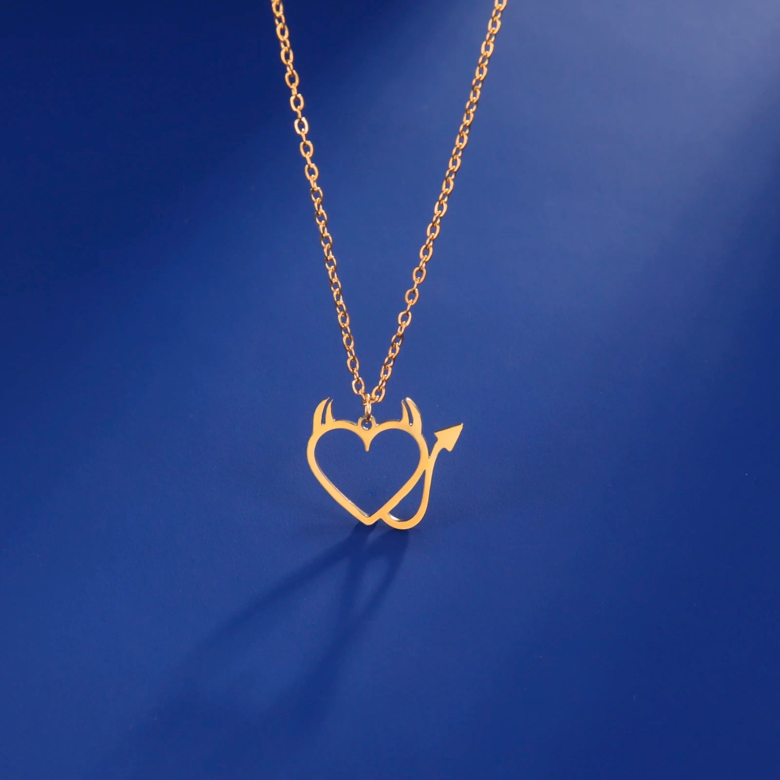 HIPEE Fashion Halloween Couple Necklace Demon Love Pendant Necklaces For Women Men Personality Clavicular Chain Party Jewelry - Charlie Dolly