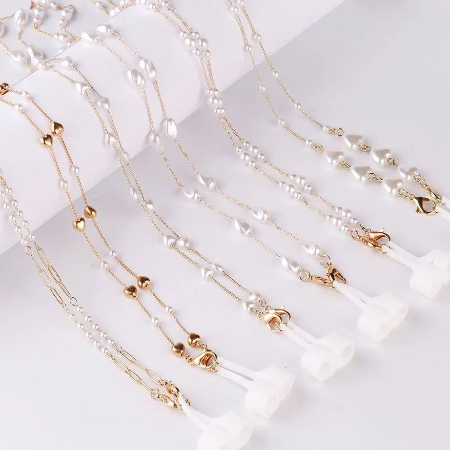 Pearl and Shell Beaded Sunglasses Chain Lanyard