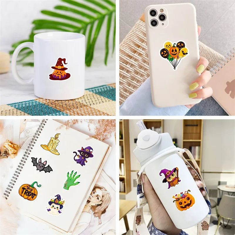 50PCS Cute Halloween PVC Sticker Aesthetic Decoration Scrapbooking Korean Stationery Hand Accounting Tools Supplies for Kids - Charlie Dolly
