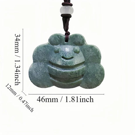 Dark Green Jade Dragon Fox & Owl Pendant Necklace, Carved Amulet Zodiac Talisman
