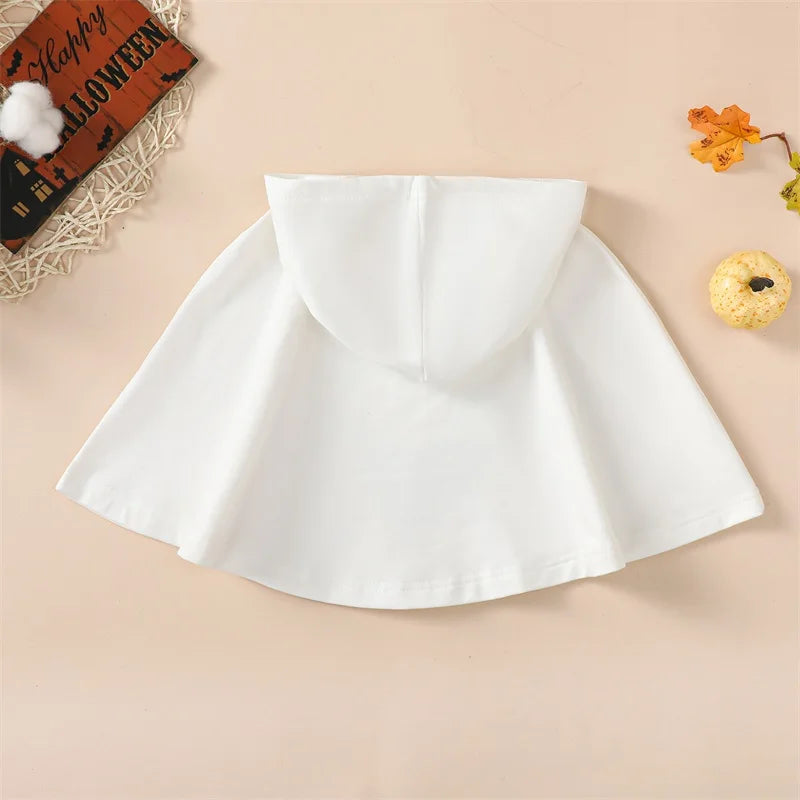 Toddler Baby Halloween Costume Kids Smiley Print Hooded Poncho Cloak Cape Role-playing Cosplay Clothes 18M-6T - Charlie Dolly