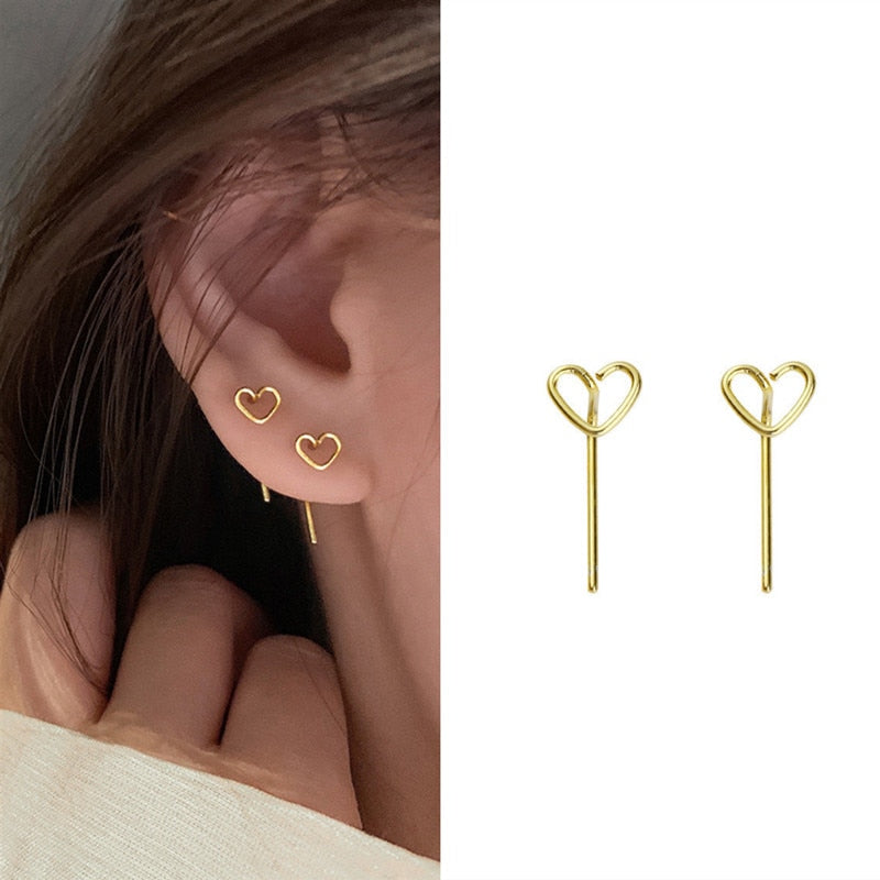 Engagement Enamel Cute Heart Stud Earrings for Women Girls Rose Gold Color Summer jewelry Black Earring Wedding Jewelry Gifts - Charlie Dolly