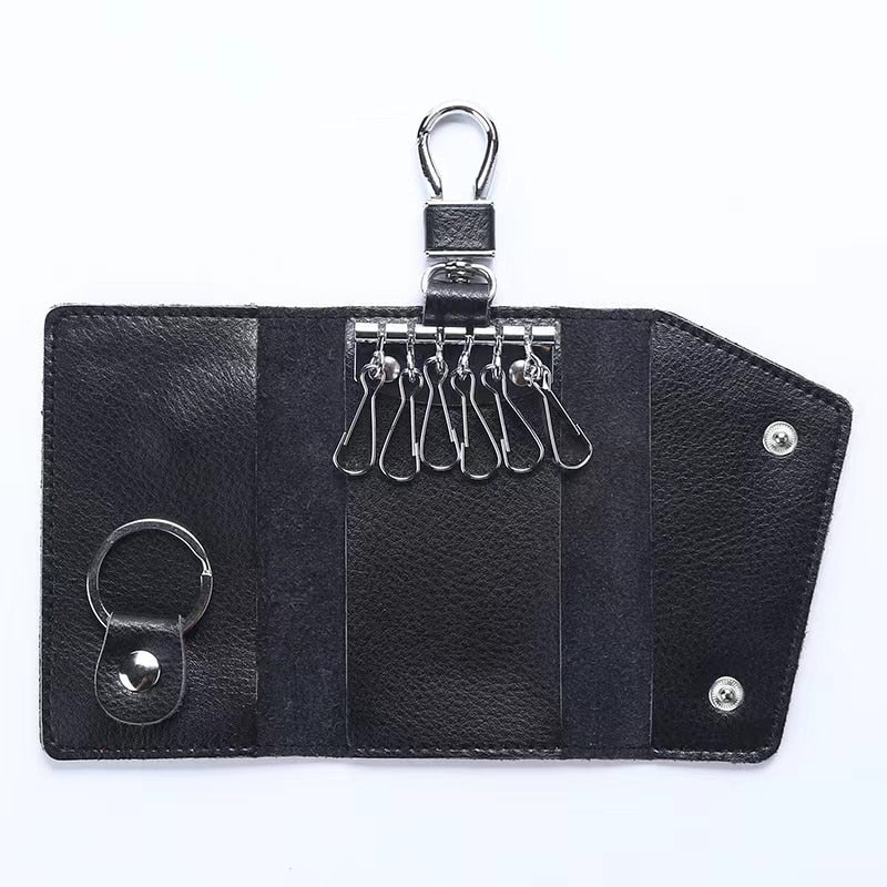 Genuine Leather Keychain Men Women Key Holder Organizer Pouch Cow Split Car Key Wallet Housekeeper Key Case Mini Card Bag - Charlie Dolly