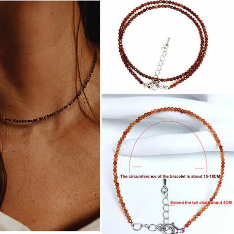 2mm Gemstone Beaded Necklace & Bracelet