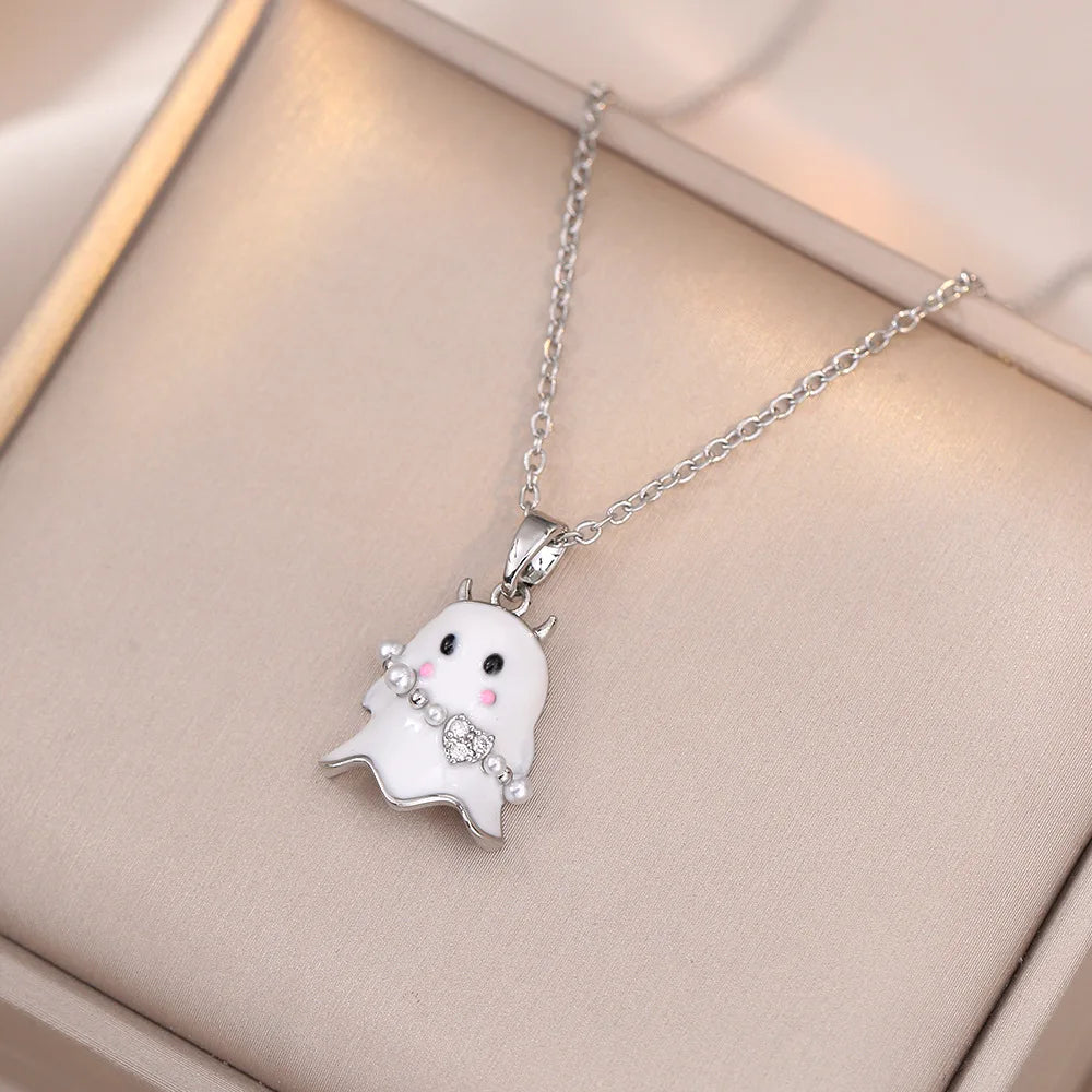 Stainless Steel Chain Cute Mononoke Pendant Necklace for Women Girls Lovely Jewelry Accessories Halloween Gifts for Lover - Charlie Dolly