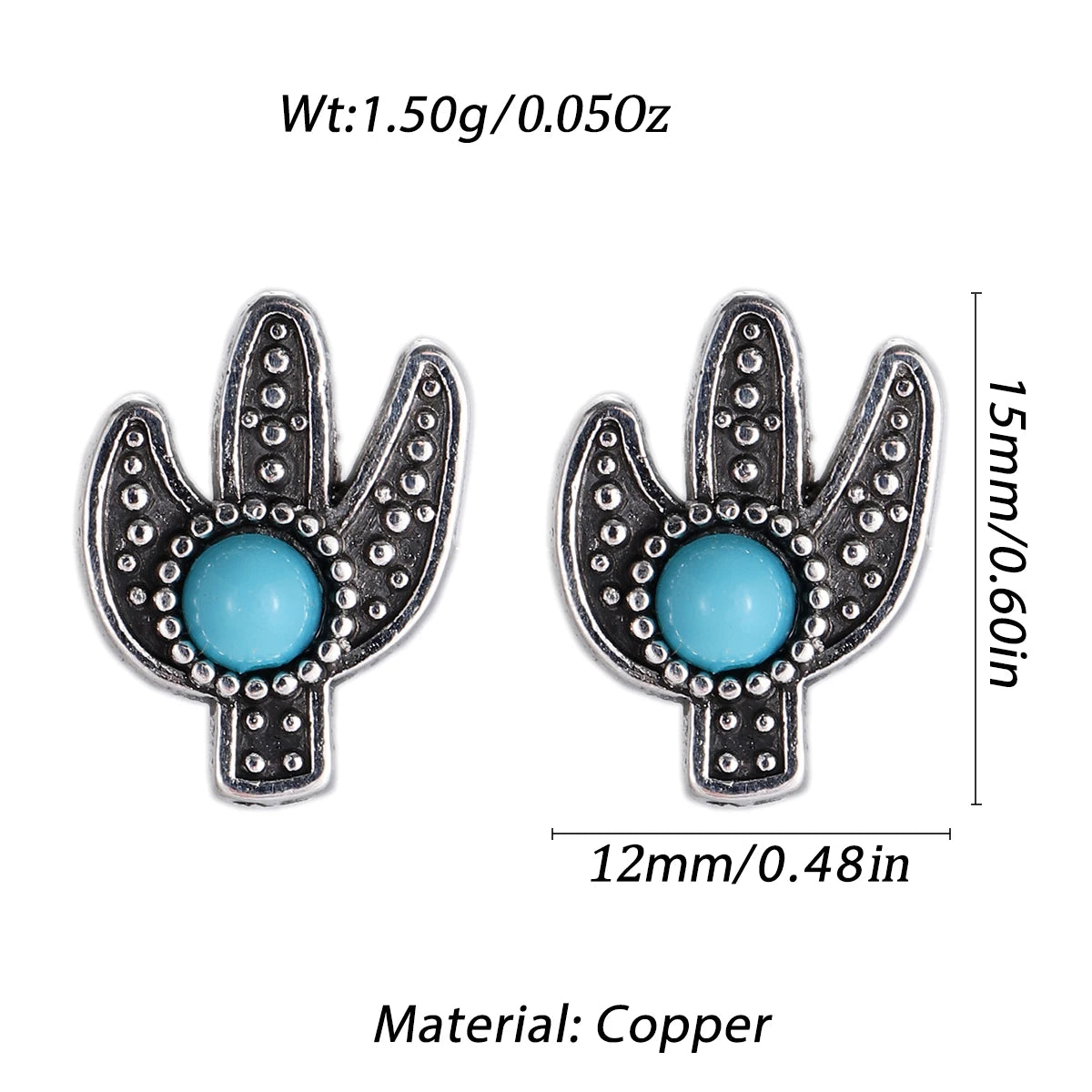 Boho New Turquoise Inlaid Mini Earring for Women Charm Silver Metal Arrow Triangle Geometric Earrings Piercing Stud Jewelry