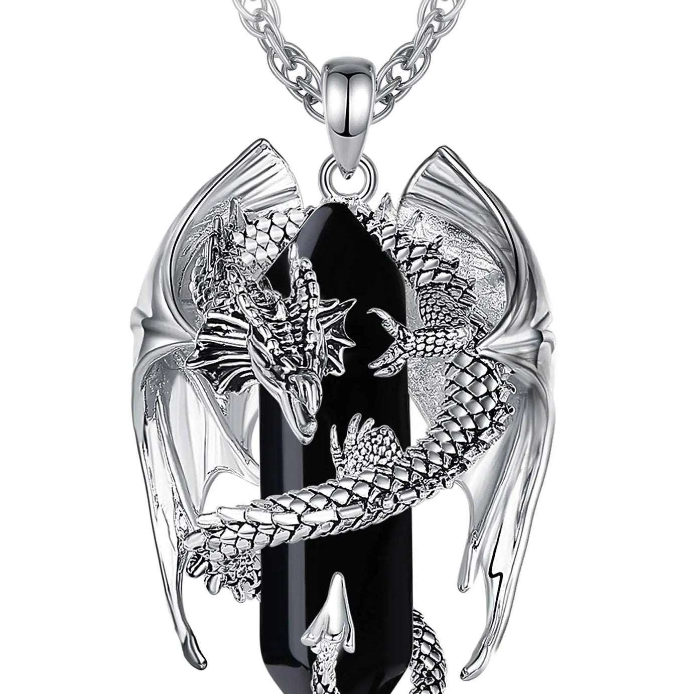Dragon Obsidian Hexagonal Prism Necklace