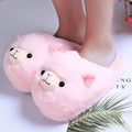 New Arrival Christmas Present Fuzzy Slippers Creative Funny Women Plush Warm Cotton Shoes Stupid Cute Alpaca Cozy Home Slides - Charlie Dolly