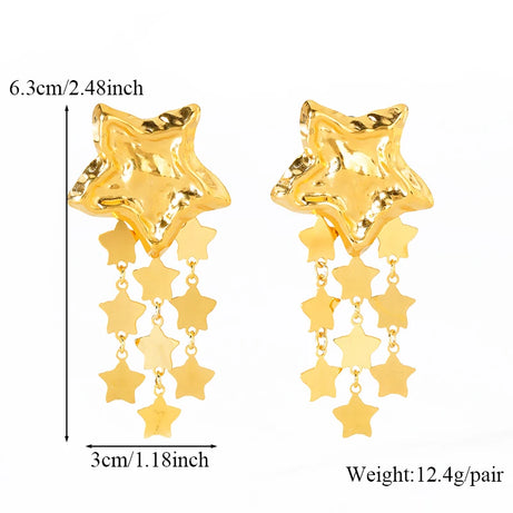 Blue Stone Gold Plated Drop Earrings Jewelry