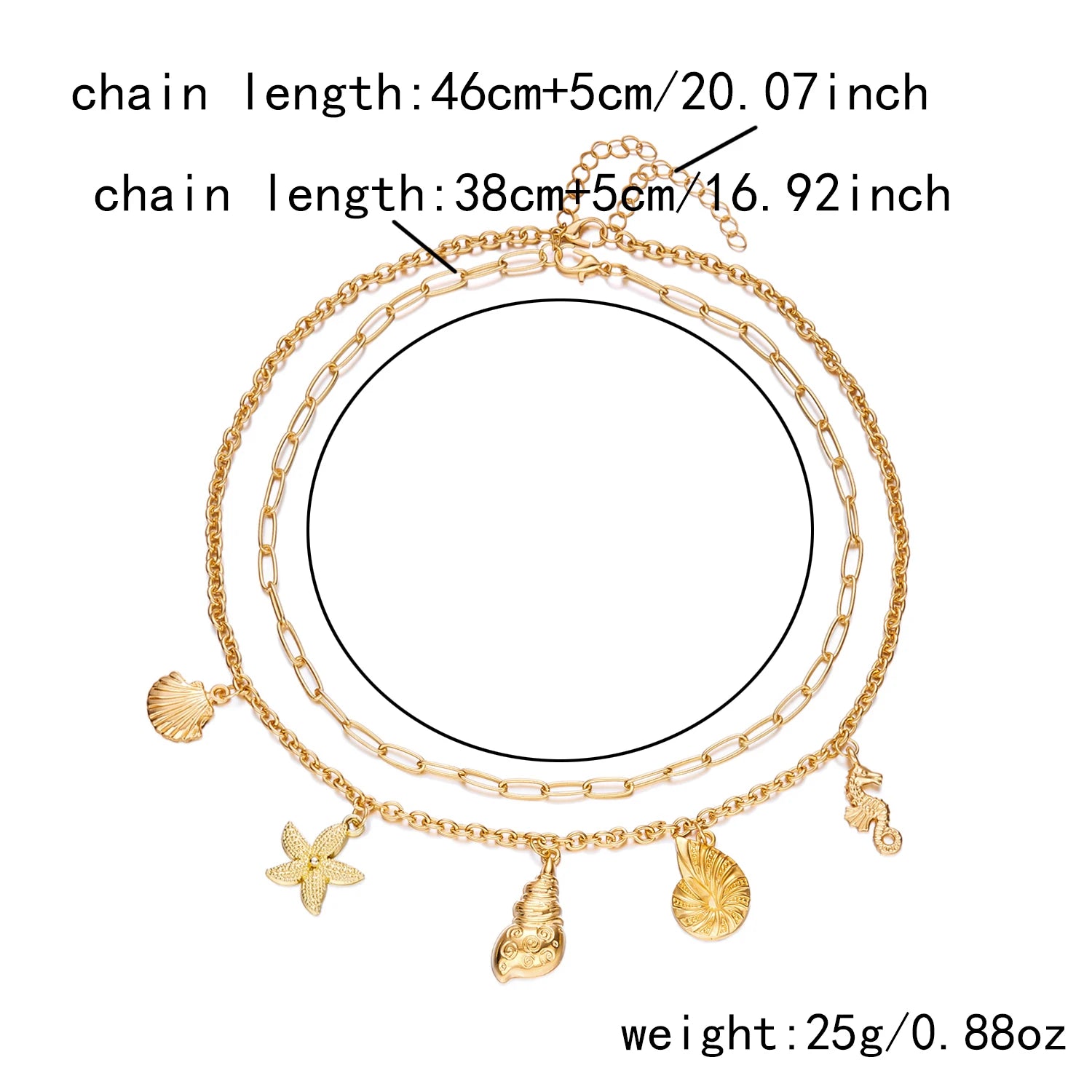 Boho Metal Shell Starfish Pendant Imitation Pearl Necklace for Women Heart Bowknot Double Layer Choker Chain Beach Jewelry Gift