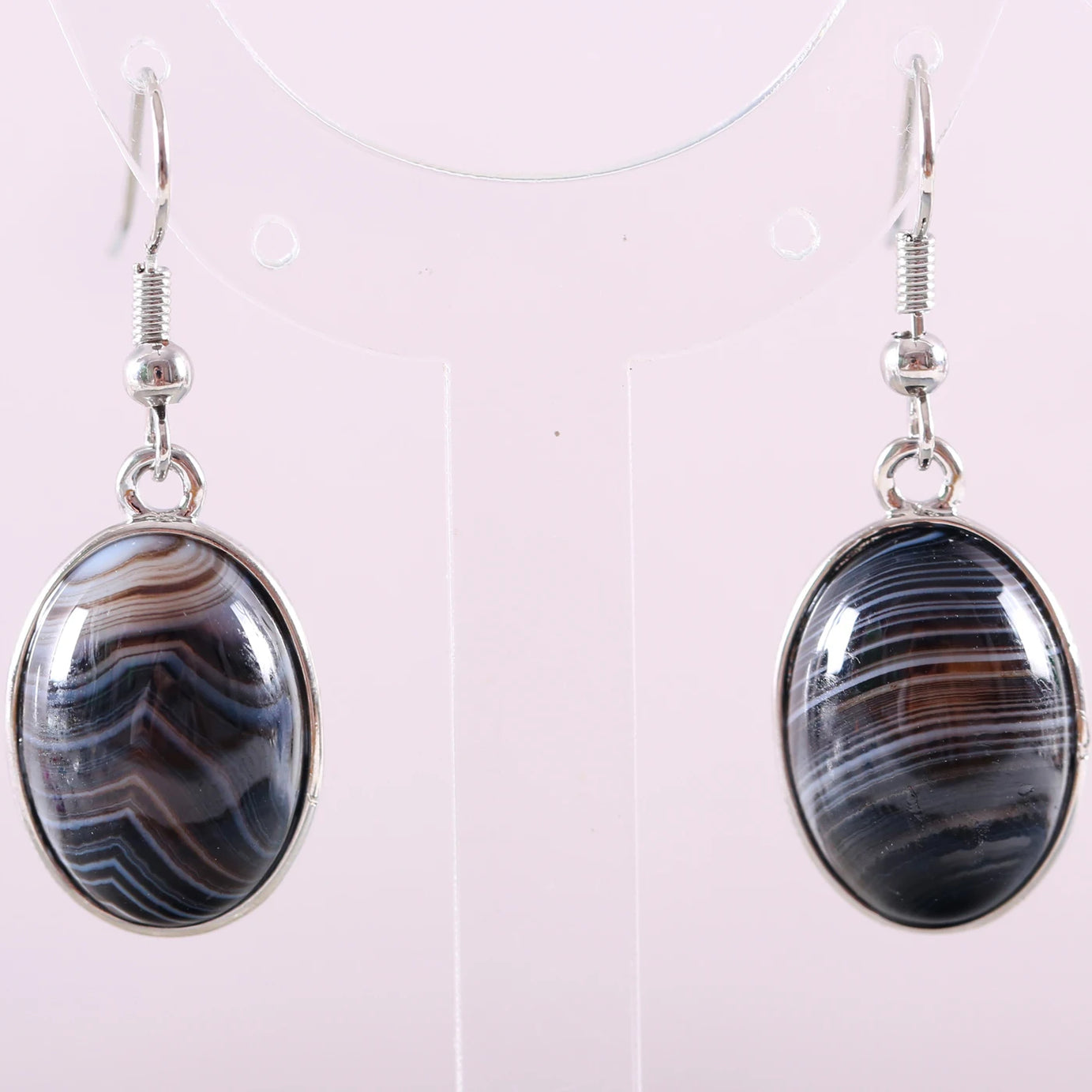 White Opal Lapis Cabochon Drop Earrings Jewelry