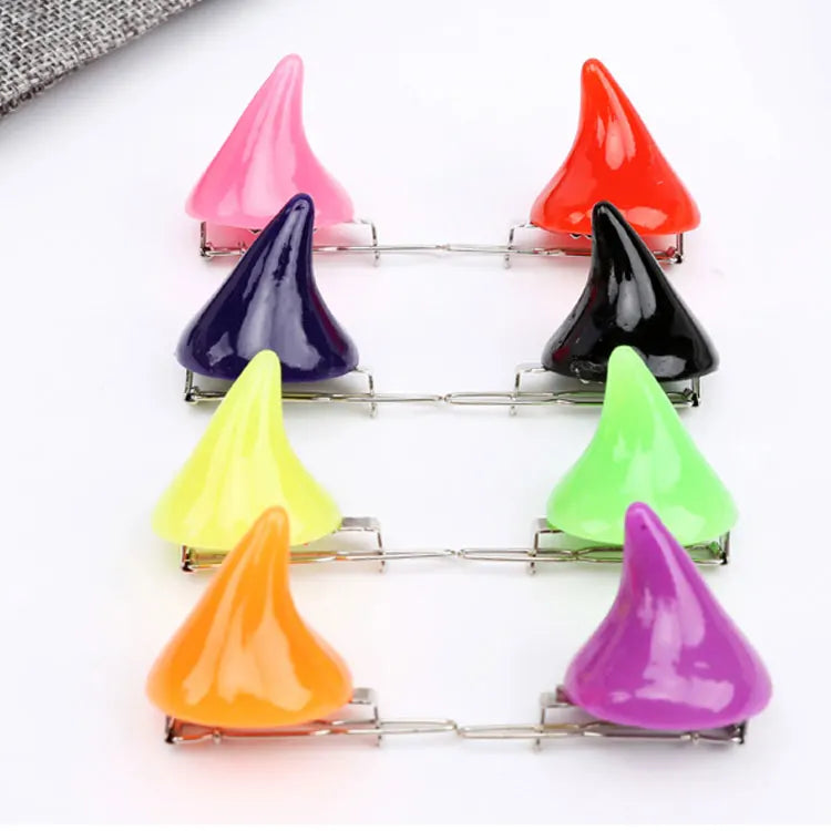 2pcs Small Demon OX Horn Hairpins Party Cosplay Costume Pin Hairpins Costume Horn Halloween Hair Accessories Hairclip - Charlie Dolly