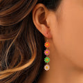 Cute Daisy Flower Drop Earrings For Women  Trend Colorful Sweet Sunflower Long Tassel Earrings Girls Party Jewelry Gift - Charlie Dolly
