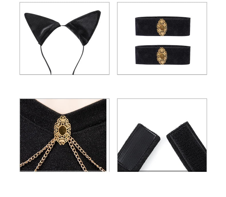 Egyptian Queen Dress Up Clothes Cat Ear Girl Uniform Sexy Lingerie Halloween Nightclub Bar Party Stage Cosplay Anime Outfit - Charlie Dolly