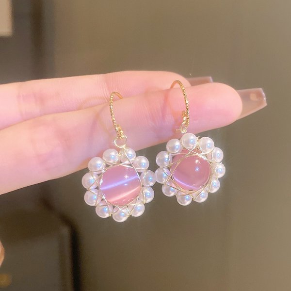 Korean Hollow Wreath Flower Earrings For Women Crystal Zircon Sweet Bee Butterfly Stud Earring Girl Wedding Party Jewelry - Charlie Dolly