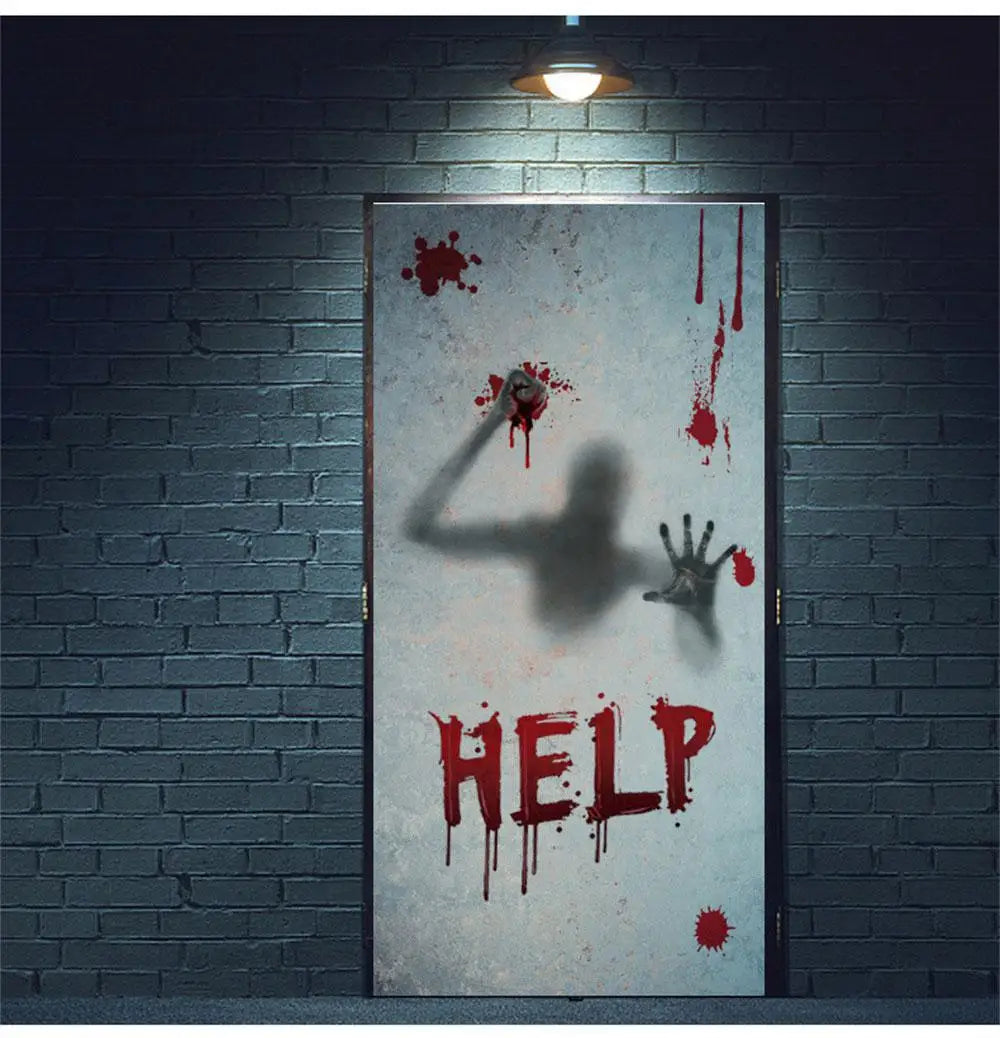 Horror Bloodstain Wall Sticker Handprint Footprint Blood Skull Window Sticker Halloween Decoration 2024 Halloween Scary Sticker - Charlie Dolly