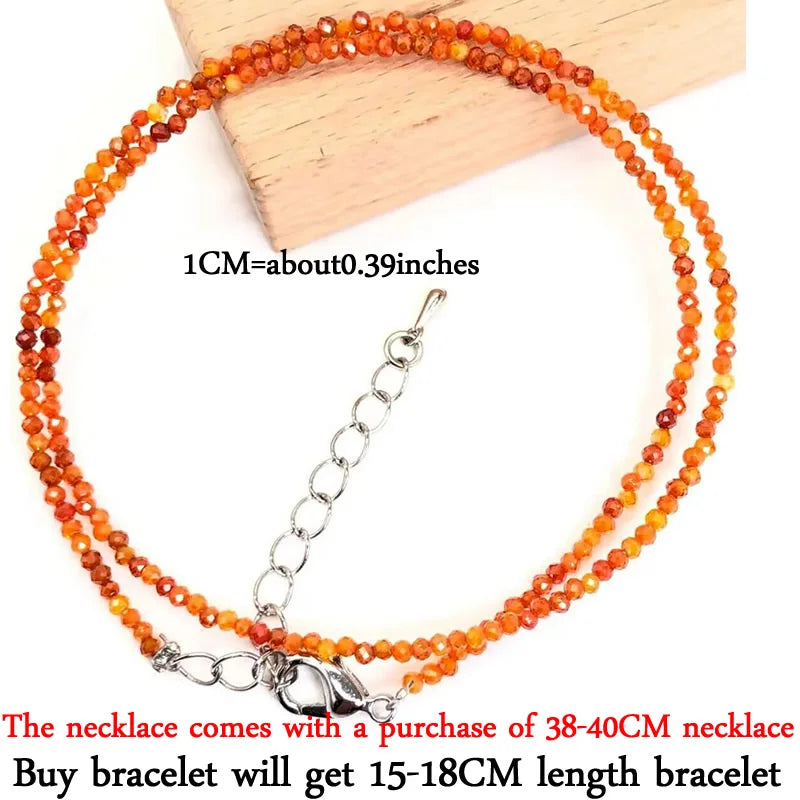 2025 New Boho Exquisite 2mm Natural Stone Necklace Small Chain Ladies Fashion Bracelet Accessories Charm Jewelry Accessorie