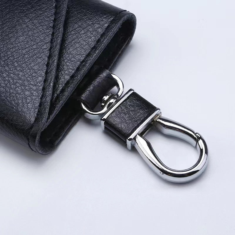 Genuine Leather Keychain Men Women Key Holder Organizer Pouch Cow Split Car Key Wallet Housekeeper Key Case Mini Card Bag - Charlie Dolly