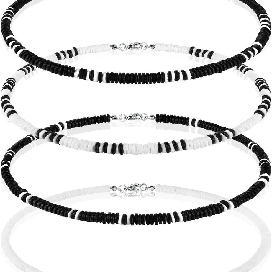 Puka Shell Surfer Choker Necklace Set (4 Pieces)