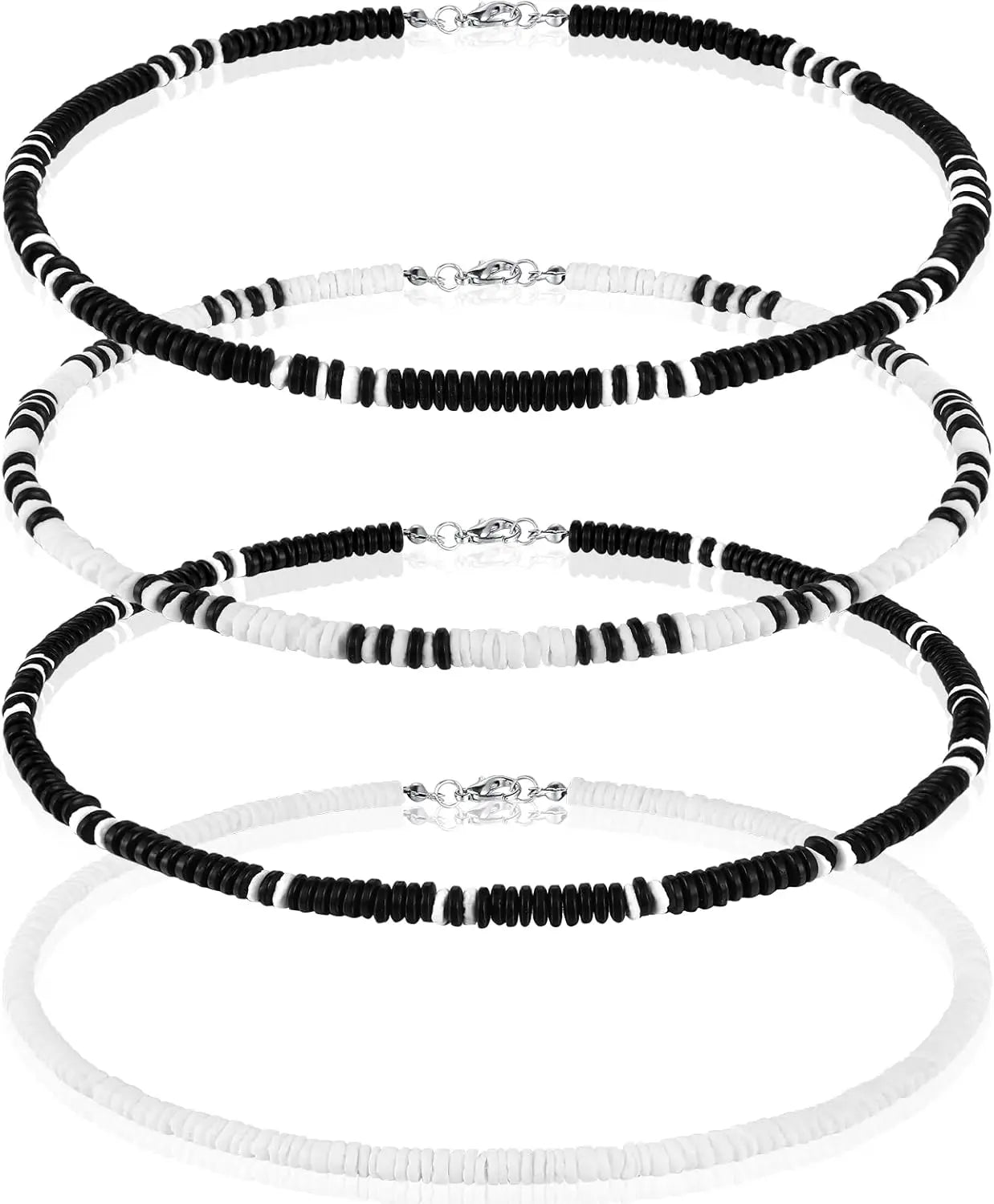 4 Pcs Puka Shell Necklace for Men Surfer Necklace Choker Beach Puka Choker Seashell Necklaces with Clam Chip Beads Xmas Gift