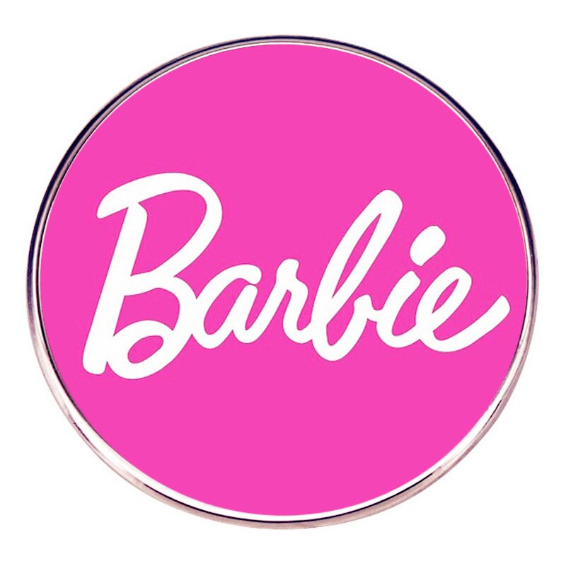Pink Barbie Brooch Fashion Ladies English Alphabet Y2K Girls Pin Brooch Clothes Metal Alloy Badge Accessories Pendant Decor Gift
