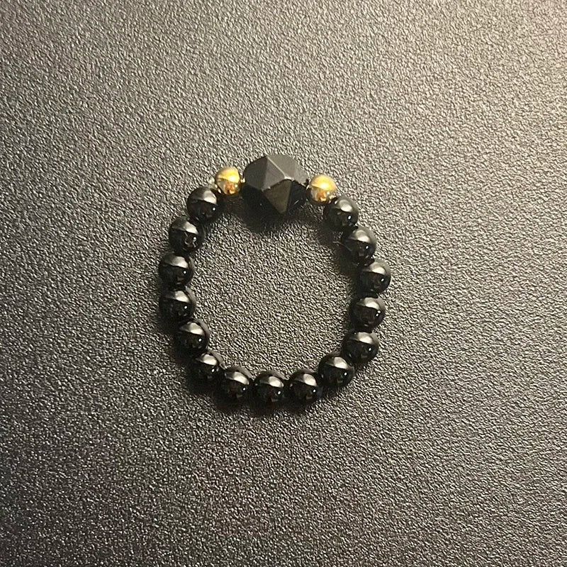 Boho Natural Stone Ring For Wedding Multi Color Handmade Stretchy Jewelry With Stainless Steel Fashion Beaded Rings