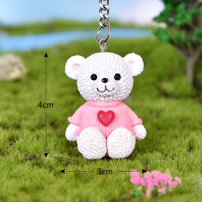 Cute Mini Teddy Bear Doll Keychain Novelty Girls Cartoon Small Animal Key Chain On Student Bag Trinket Jewelry Party Gift - Charlie Dolly