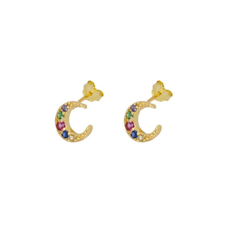 Gold Plated Hoop Stud Ear Cuff Earrings Set Jewelry