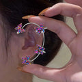 Kpop Shiny Zircon Butterfly Earcuff For Women Without Piercing Earrings 2023 Fashion Ear Clip Earrings Bride Wedding Jewelry - Charlie Dolly