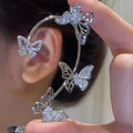 Kpop Shiny Zircon Butterfly Earcuff For Women Without Piercing Earrings 2023 Fashion Ear Clip Earrings Bride Wedding Jewelry - Charlie Dolly