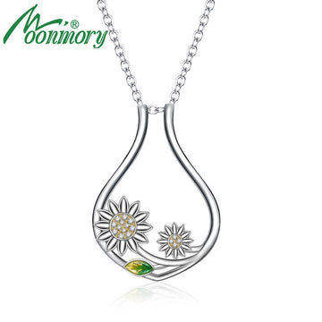 Moonmory 925 Sterling Silver Cz Ring Holder Necklace Adjustable Length Rotatable Sunflower Women&#39;s Ring Holder Necklace - Charlie Dolly