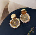 XIYANIKE Geometric Round Pearl Earrings Temperament Online Celebrity Earrings Personality Design Earrings - Charlie Dolly