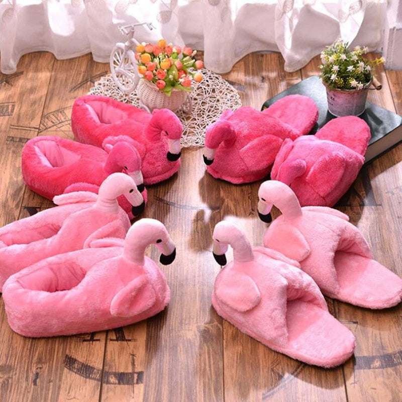 Winter Slippers Women Creative Fun Home Slippers Warm Women Shoes Unicornio Woman Unicorn Slippers Fur Flamingo Cotton Shoes c93 - Charlie Dolly