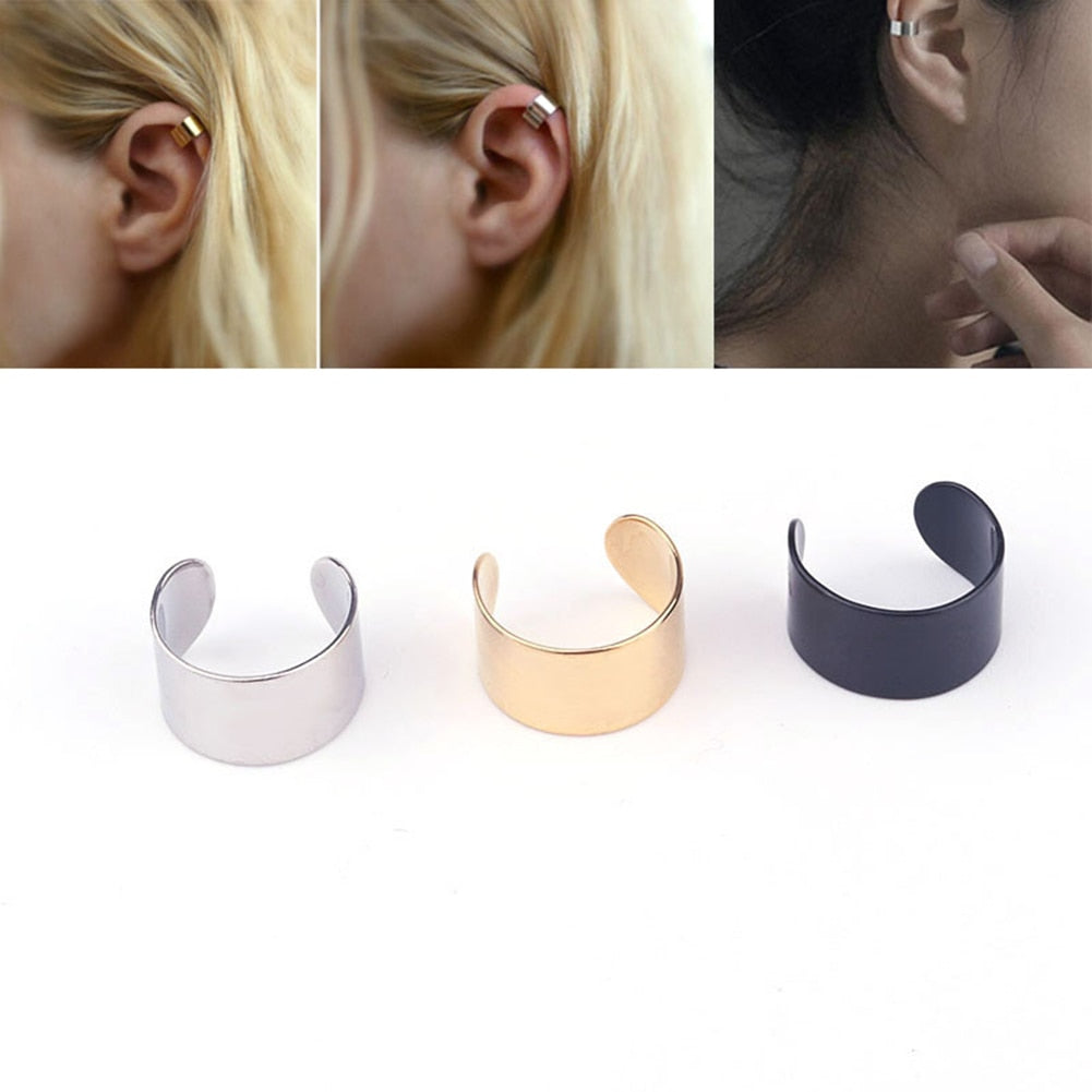 1Pcs Punk Rock Ear Earrings Fashion Women Cartilage Clip Cuff Wrap No Piercing-Clip On Women's Fashion Jewelry Accessories