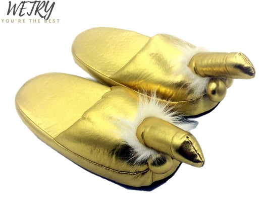 sex toy Winter Men Penis Slippers Women Funny Breasts Home Slides Ladies House Warm Floor Sandals Unicorn Shoe Flip Flop - Charlie Dolly