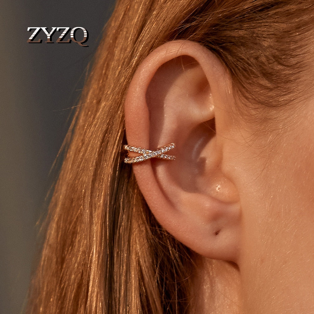 ZYZQ 1PC Punk Gold Metal Ear Cuff Ear Clip for Women No Pierced C Shape Geometric Small Earcuff Ear Wrap Earcuff Clips Jewelry - Charlie Dolly
