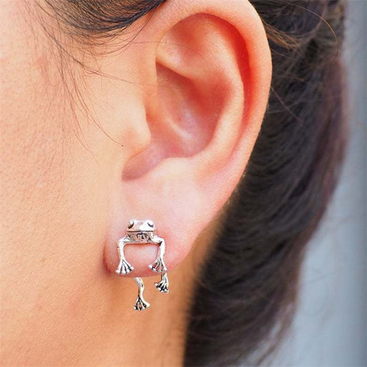 Cute Frog Earrings For Women Girls Animal Gothic Stud Earrings Piercing Female Korean Jewelry Brincos - Charlie Dolly