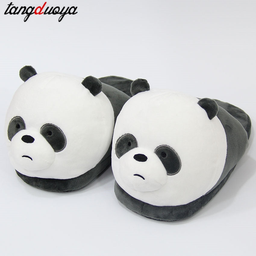 house slippers Plush Animal Warm Shoes Cotton Slippers Anime Panda Polar Bear Cosplay Shoes Female Couple Slippers Adult Style - Charlie Dolly