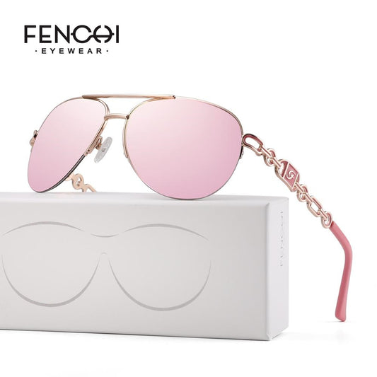 FENCHI Women Sunglasses DesignerTrendy Brand Vintage Pink Mirror Sun Glasses Ladies Cat Eye Eyewear Oculos Feminino De Sol - Charlie Dolly