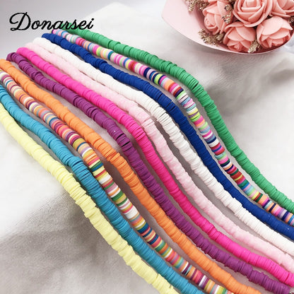 Donarsei New Fashion Colorful Clay Choker Necklace For Women Bohemian Adjustable Soft Pottery Collar Necklace Boho Jewelry