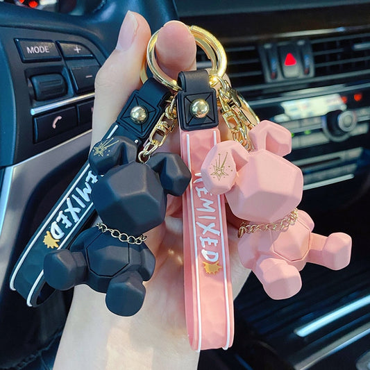 Cartoon Nordic Bunny Doll Keychain Fashion Punk Rabbit Keyring Couple Accessories Personality Cute Bag Car Pendant Key Chains - Charlie Dolly