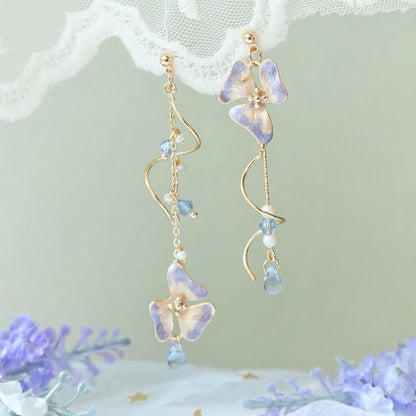 MENGJIQIAO New Elegant Metal Flower Cute Cat Dangle Earrings For Women Brincos Temperament pendientes mujer Holiday Jewelry