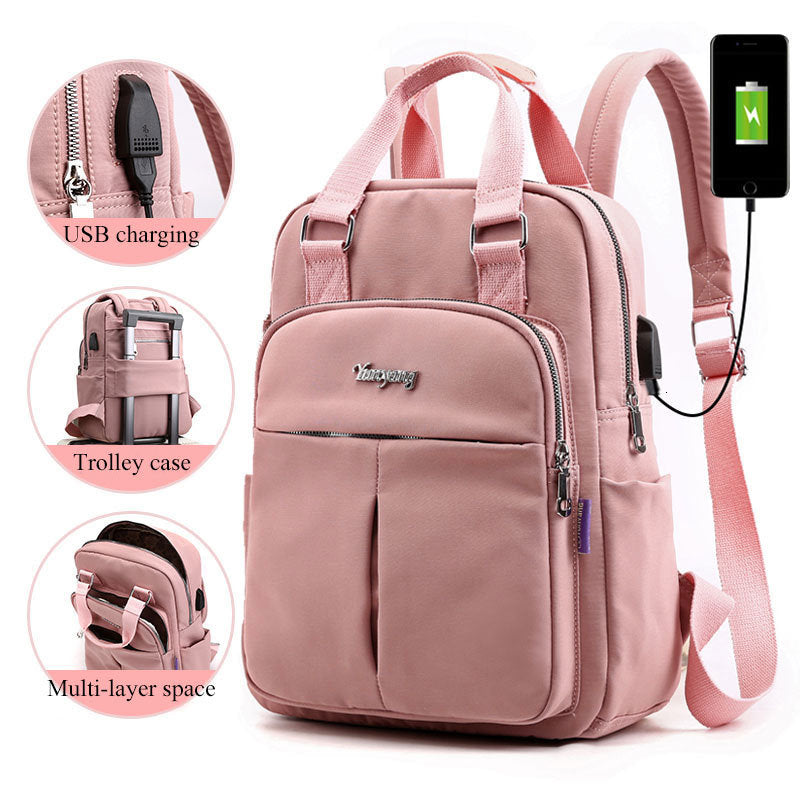 Girls Laptop Backpacks Pink Men USB Charging Bagpack Women Travel Backpack School bags Bag For boys Teenage mochila escolar 2023 - Charlie Dolly