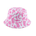 2021 New Fashion Korean Pink Cow Print Bucket Hat Women Reversible Fishing Cap Bob Chapeau Autumn Summer - Charlie Dolly