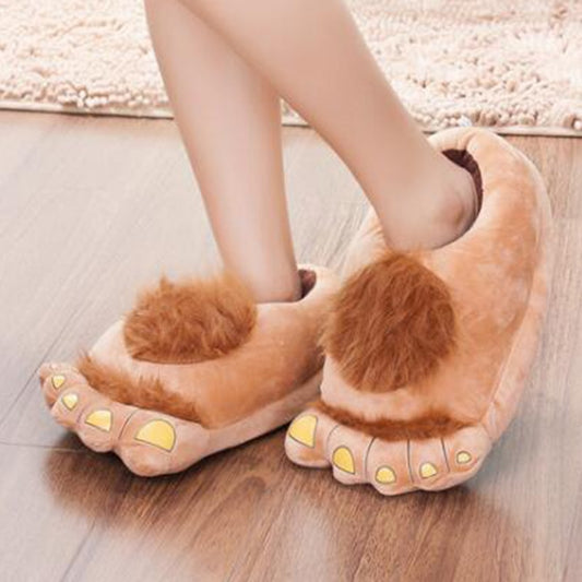 Women Men Plush Slipper Big Feet Creative Men And Women Slippers Winter House Shoes Funny Home Soft Shoes Cotton slippers s135 - Charlie Dolly