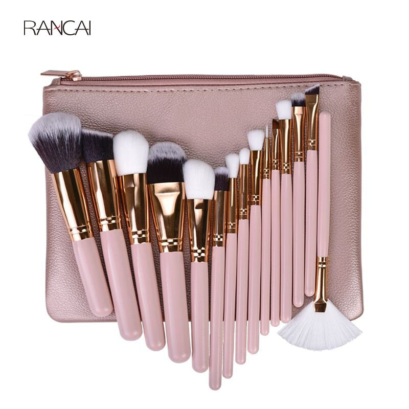 15pcs Pink Makeup Brushes Set Pincel Maquiagem Powder Eye Kabuki Brush Complete Kit Cosmetics Beauty Tools with Leather Case - Charlie Dolly